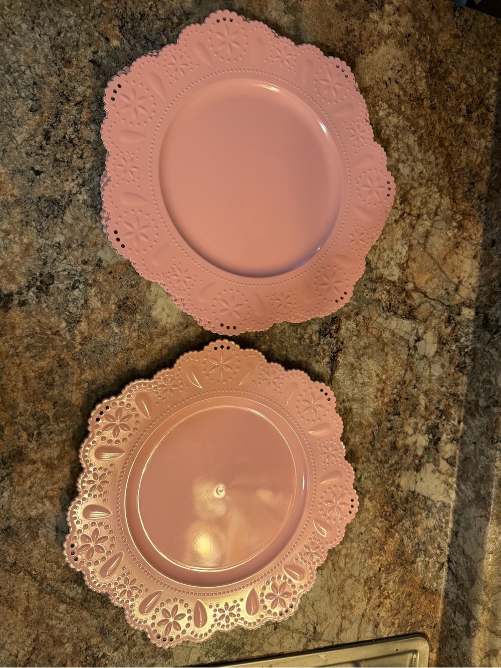 Pink Decorative Scalloped charger Plates